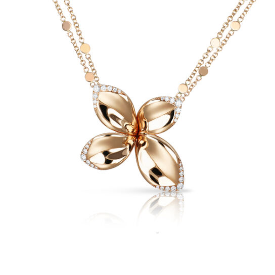 Pasquale Bruni Giardini Segreti Rose Gold and Diamond Pendant 16454R Front 2 image number 1